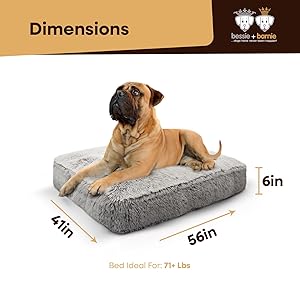 Bessie and Barnie Large Rectangle Dog Bed Extra Plush Faux Fur Bean Bag Bed Waterproof Washable Cover New - LNJ Liquidations