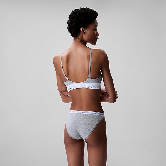 Calvin Klein Modern Cotton Lightly Lined Triangle Bralette Grey Heather - LNJ Liquidations