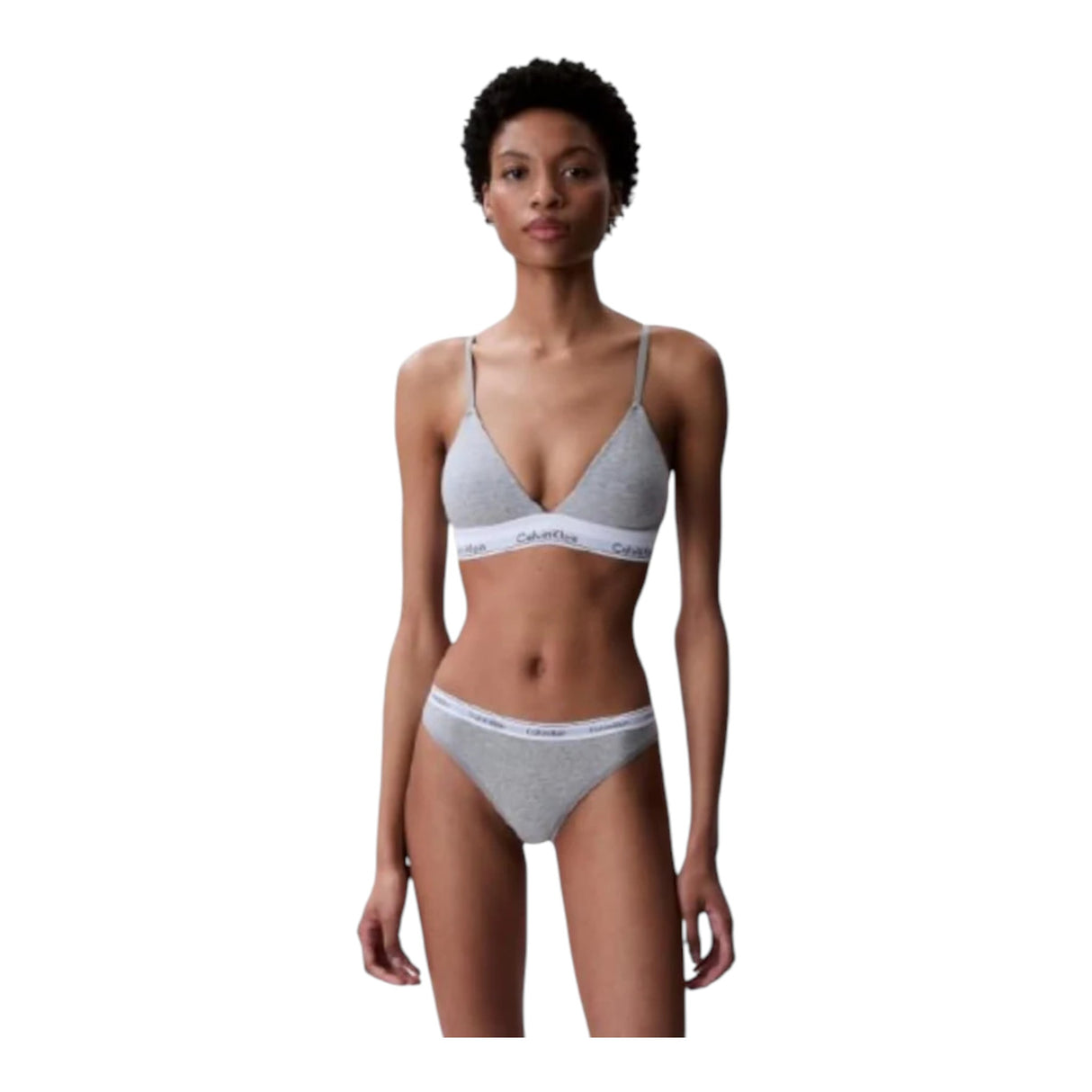 Calvin Klein Modern Cotton Lightly Lined Triangle Bralette Grey Heather - LNJ Liquidations