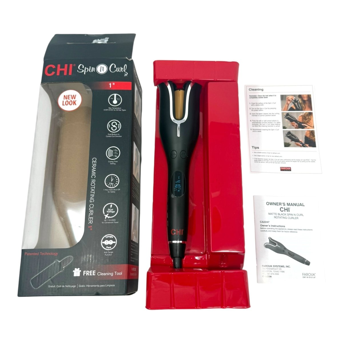 CHI Spin N Curl Curling Iron Onyx Black - LNJ Liquidations