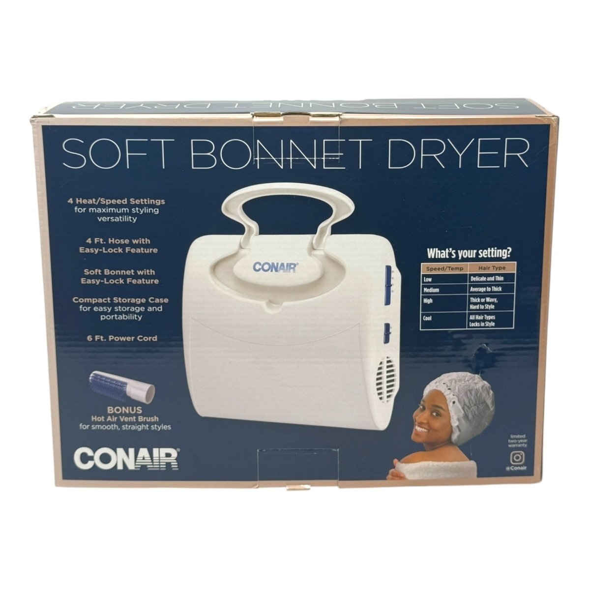 Conair Bonnet Hair Dryer, Soft Portable Bonnet Style Hair Dryer - LNJ Liquidations