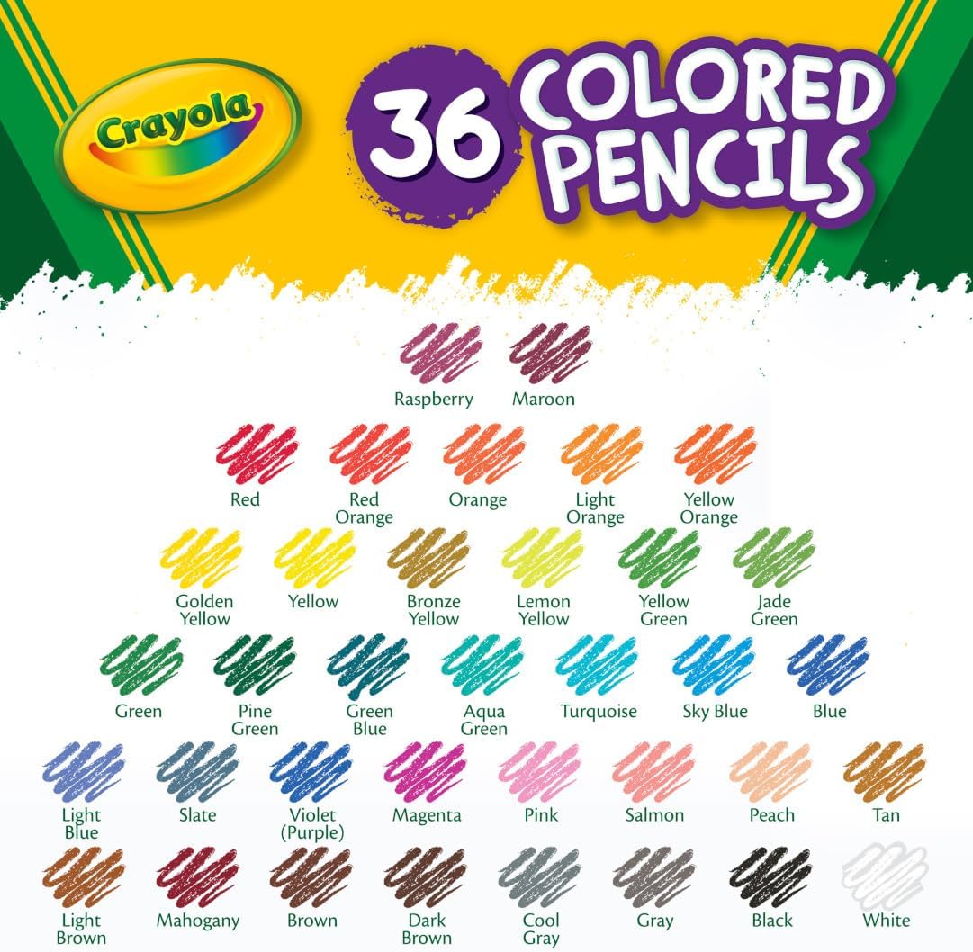 Crayola Colored Pencils 36 Count Pre Sharpened Kids Pencil Set Back to School Supplies - LNJ Liquidations