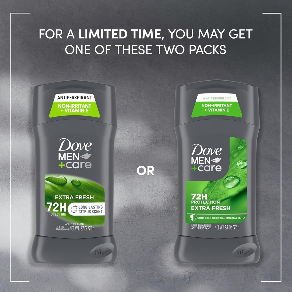 Dove Men+Care Extra Fresh Antiperspirant Deodorant Stick 2.7 oz - 100 Piece Wholesale Lot New - LNJ Liquidations