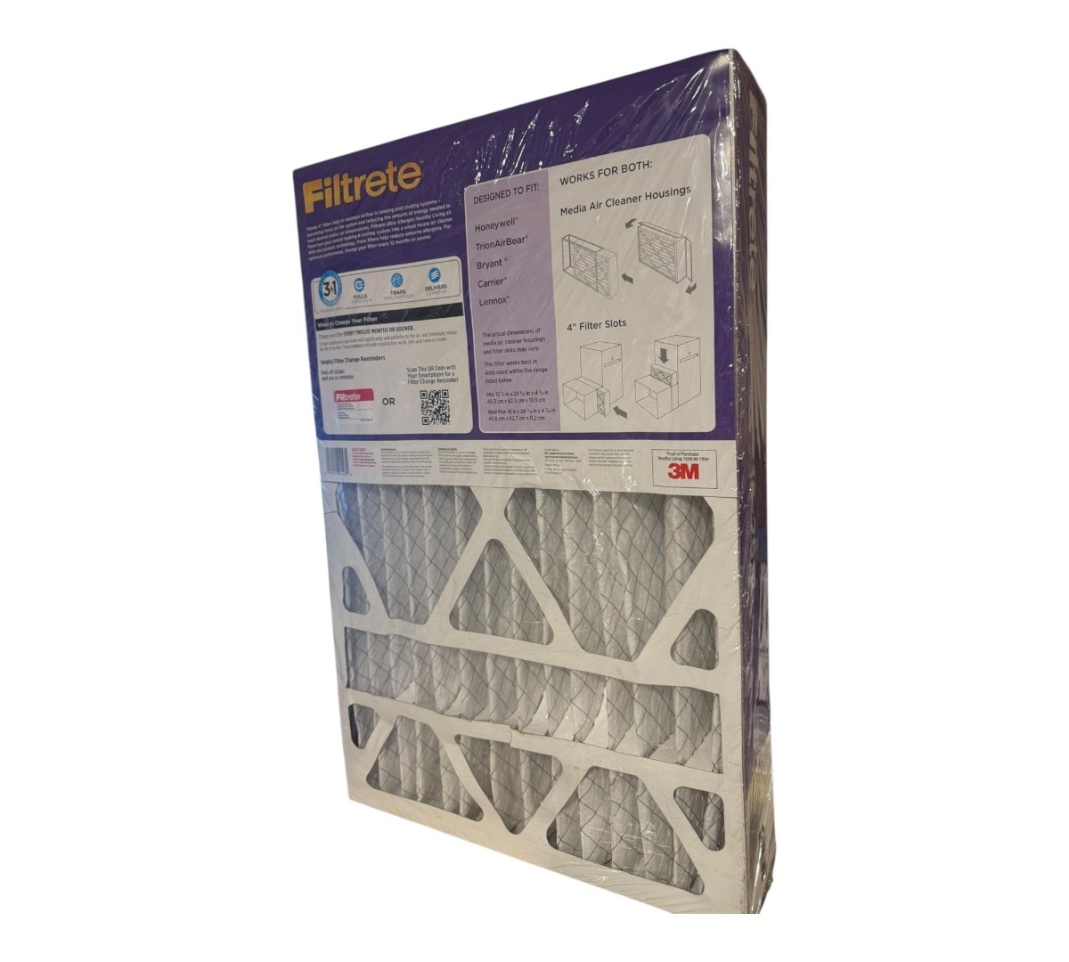Filtrete 16x25x4 Allergen, Bacteria & Virus Deep Pleat Air Filter – 1550 MPR, MERV 12 Electrostatic Furnace Filter – New - LNJ Liquidations