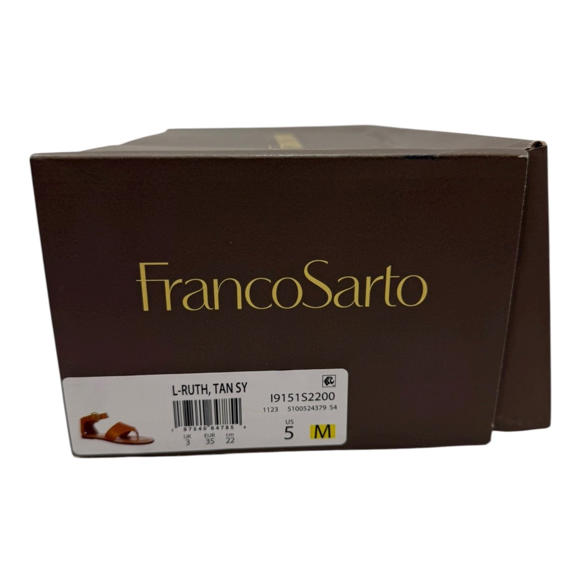 Franco Sarto Womens Ruth Ankle Strap Thong Flat Sandal Tan Brown Smooth 5 M - Clothing And Accessories - LNJ Liquidations