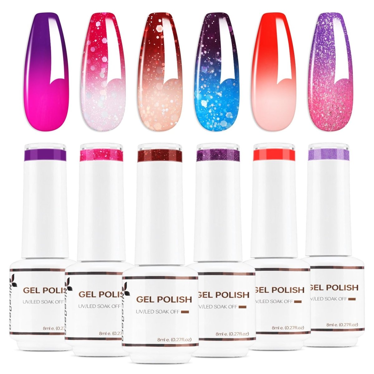 Hema Free Cruelty Free Vegan Gel Nail Polish 6 Pcs 8ml Color Open Box - LNJ Liquidations