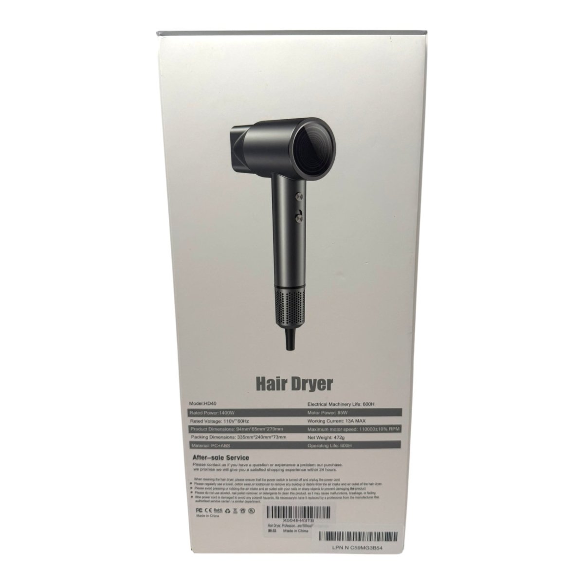 Ipstea Professional Ionic Hair Dryer For Fast Drying with Diffuser - LNJ Liquidations