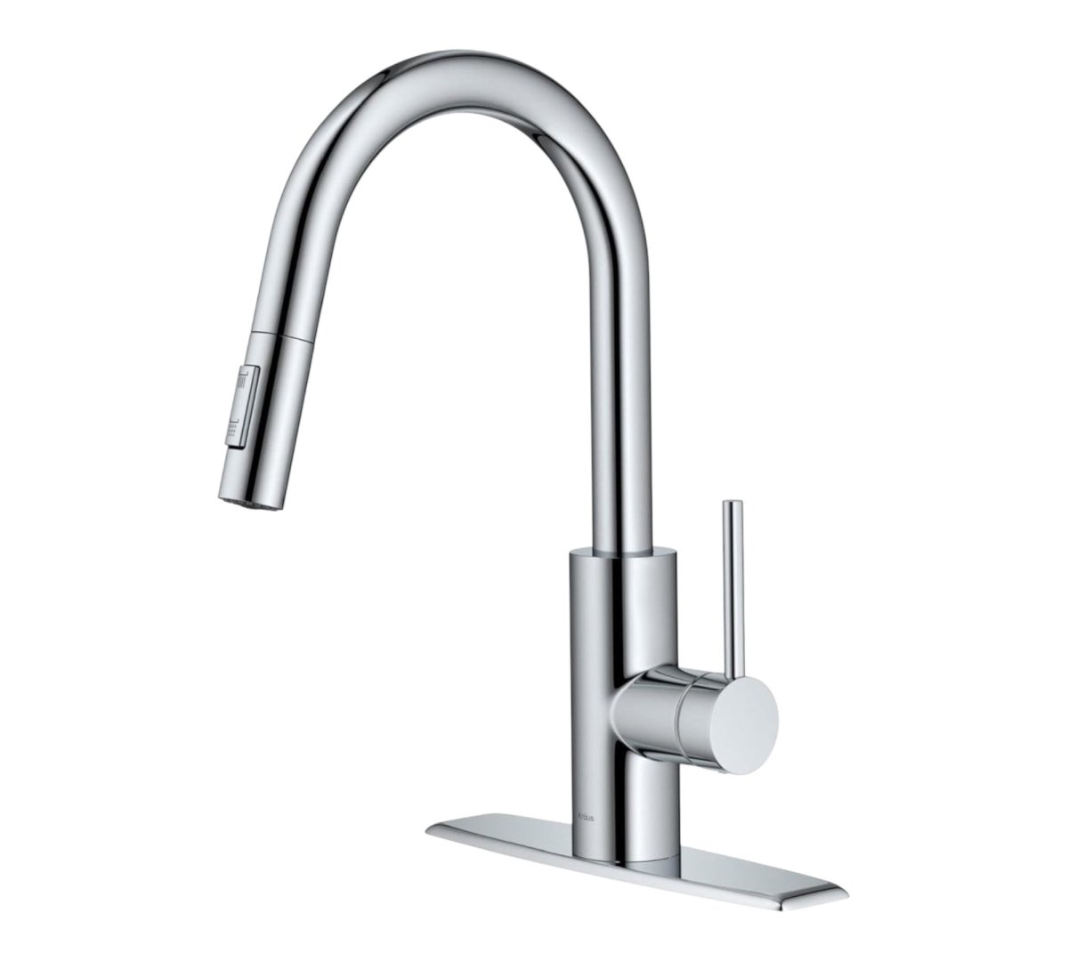 KRAUS Oletto Single Handle Pull Down Kitchen Faucet Quick Dock Installation Chrome KPF 2620CH - LNJ Liquidations