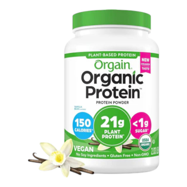 Orgain Organic Vegan Protein Powder Vanilla Bean 2.03 lb 21g Plant Protein - LNJ Liquidations