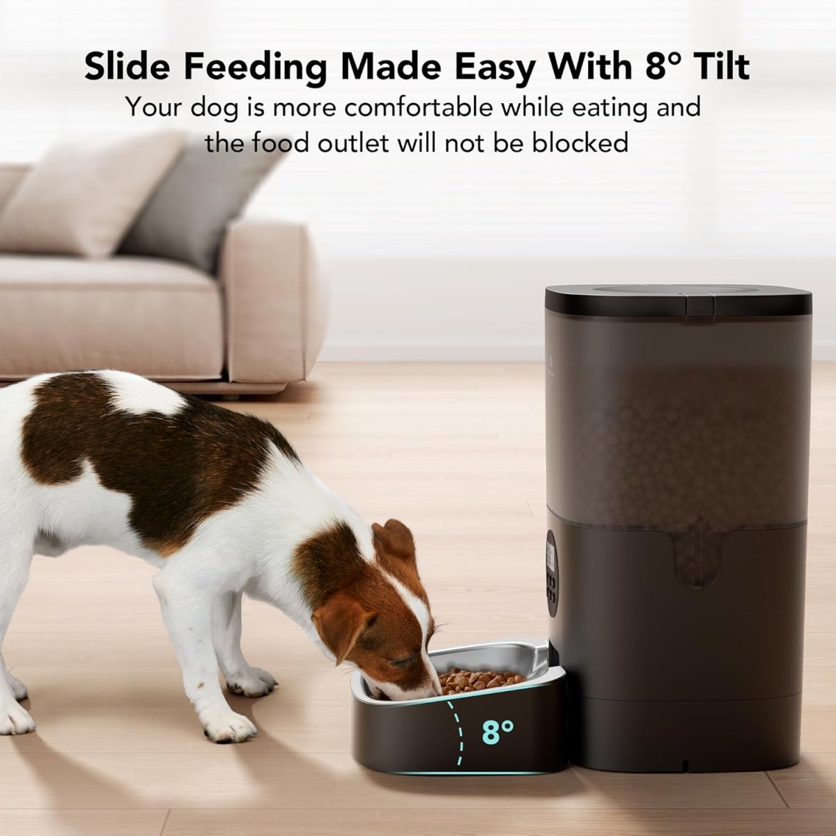 PETLIBRO Automatic Dog Feeder 6L Food Dispenser with Timer and Voice Recorder Black Transparent PLAF002 - LNJ Liquidations