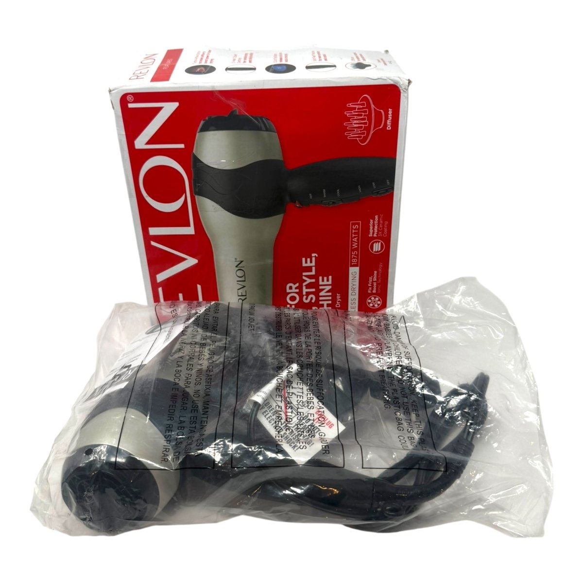 REVLON Turbo Hair Dryer with Advanced Ionic Technology, Ceramic Coating - Open Box - LNJ Liquidations