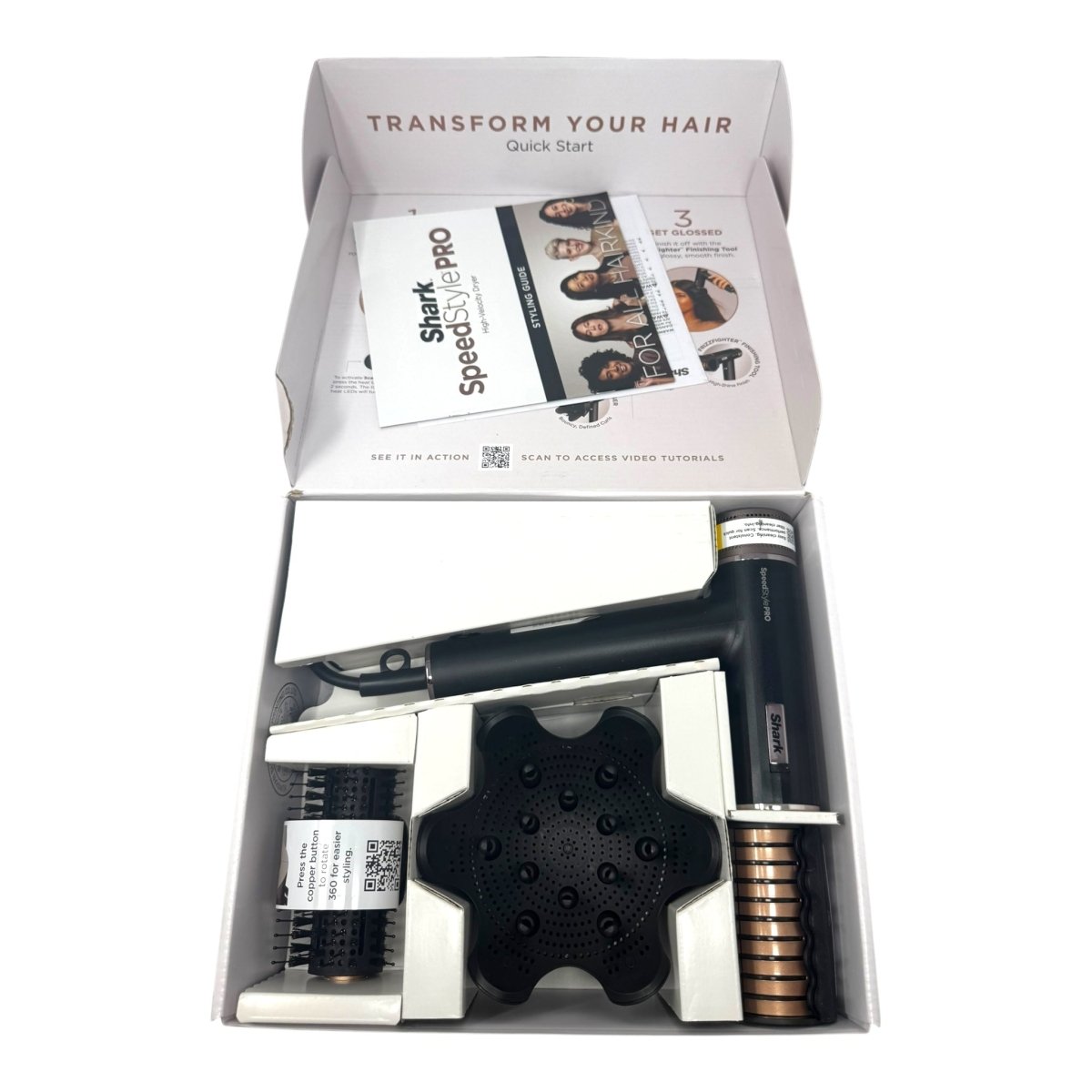 Shark SpeedStyle Pro Professional Performance High - Velocity Hair Dryer System with Scalp Shield and IQ Speed Styling - LNJ Liquidations