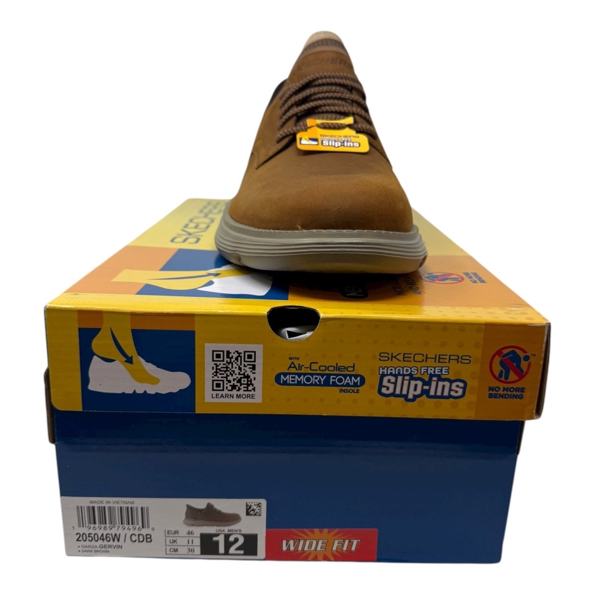 Skechers Men's Slip - ins Garza - Gervin Casual Slip - On Shoes Moccasin, Dark Brown, 12 Wide - Clothing And Accessories - LNJ Liquidations