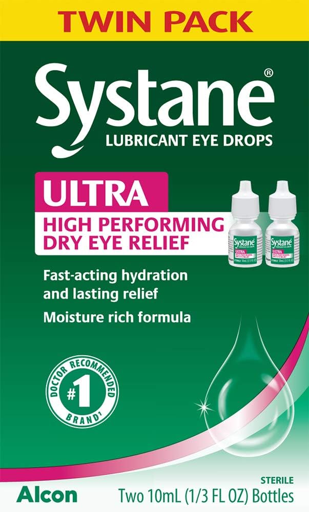 Systane Ultra Lubricant Eye Drops Twin Pack 10 mL Each Artificial Tears for Dry Eye New - LNJ Liquidations