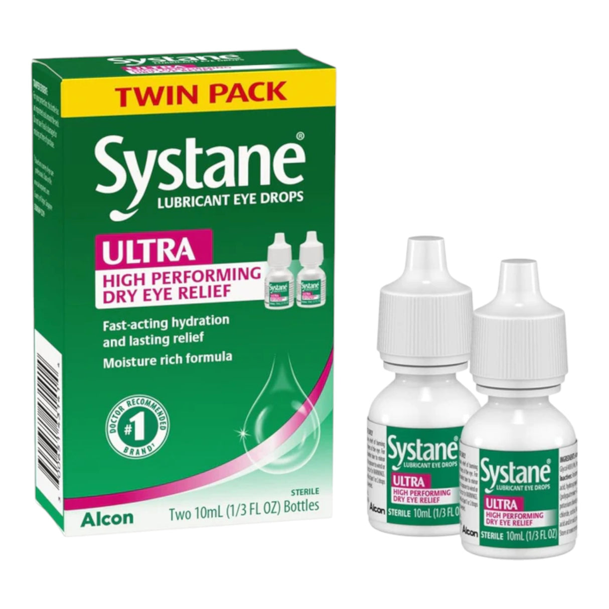 Systane Ultra Lubricant Eye Drops Twin Pack 10 mL Each Artificial Tears for Dry Eye New - LNJ Liquidations