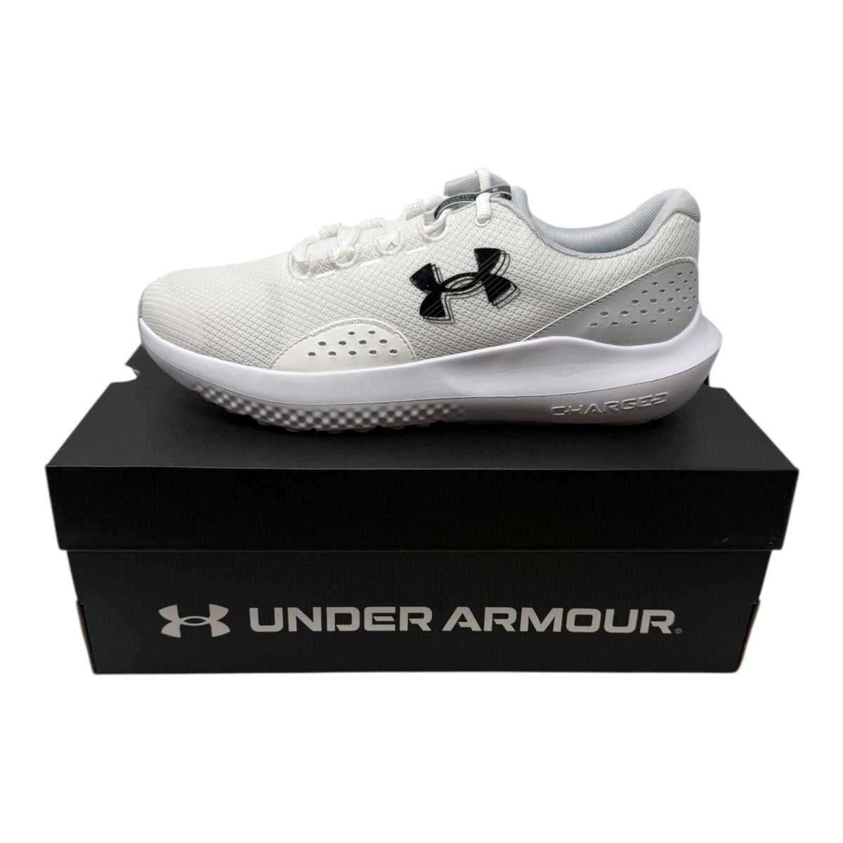 Under Armour Men’s Charged Surge 4 Running Shoe – White/Halo Gray/Black - (Size 11) - LNJ Liquidations