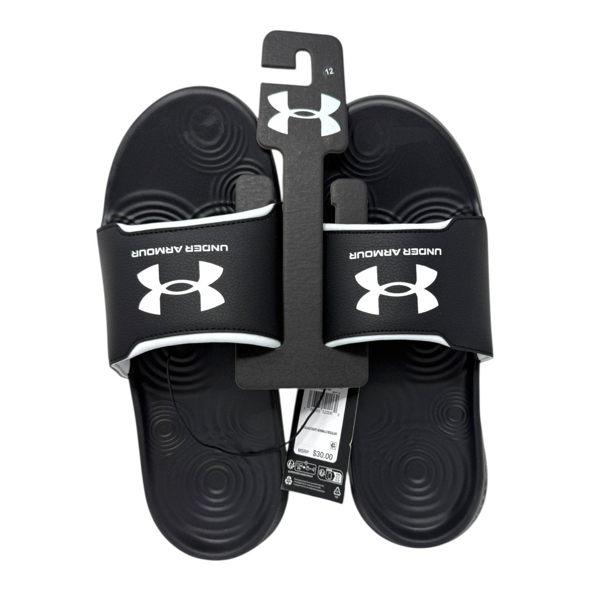 Under Armour Men’s Ignite Select Slides – Black/Black/White (size 12 US) - LNJ Liquidations