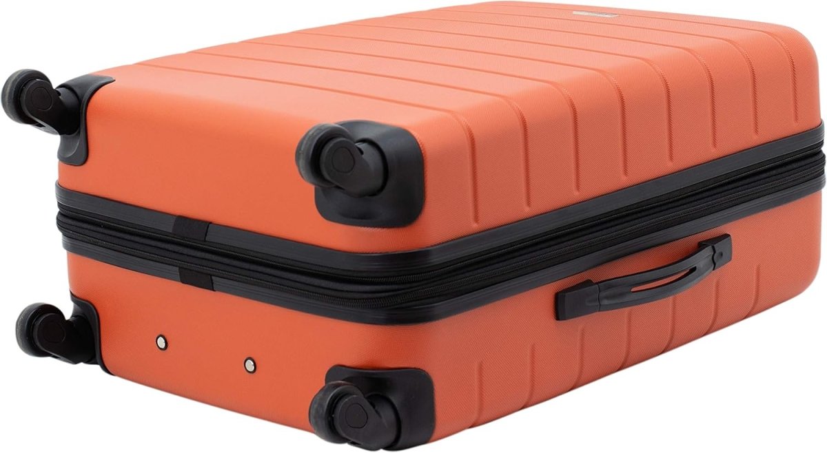 Wrangler Smart Luggage Set with Cup Holder and USB Port, Burnt Orange, 3 Piece - LNJ Liquidations