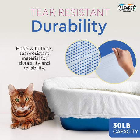 Alfapet Sifting Cat Litter Box Liners Jumbo 30 Count Pack of 5 Tear Resistant Waterproof - LNJ Liquidations
