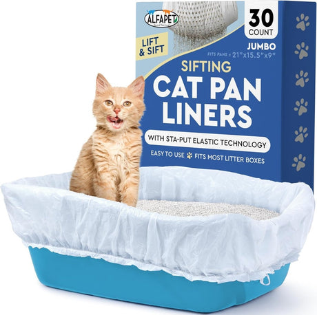 Alfapet Sifting Cat Litter Box Liners Jumbo 30 Count Pack of 5 Tear Resistant Waterproof - LNJ Liquidations