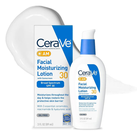 CeraVe AM Facial Moisturizing Lotion with SPF 30 3 oz Oil Free Face Moisturizer - LNJ Liquidations