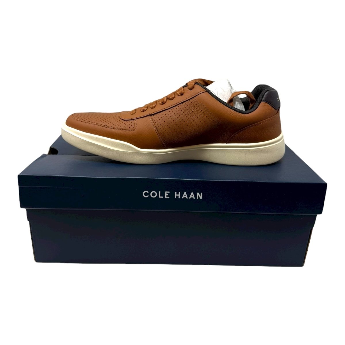 Cole Haan Men's Grand Crosscourt Modern Perforated Sneaker, British TAN Leathe, 8.5 - Clothing And Accessories - LNJ Liquidations