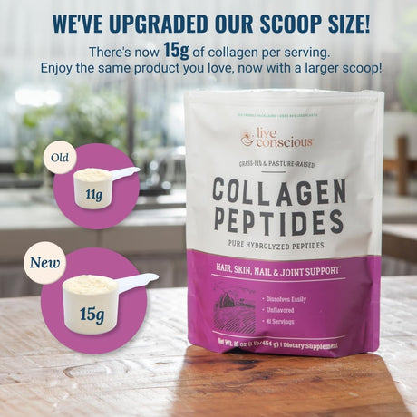 Collagen Peptides Powder Hydrolyzed Type I and III Grass Fed Supplement Hair Skin Nails Joints 16oz 41 Servings - LNJ Liquidations
