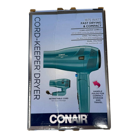 Conair Hair Dryer Folding Handle Retractable Cord 1875W Travel Blow Dryer - Open Box - LNJ Liquidations