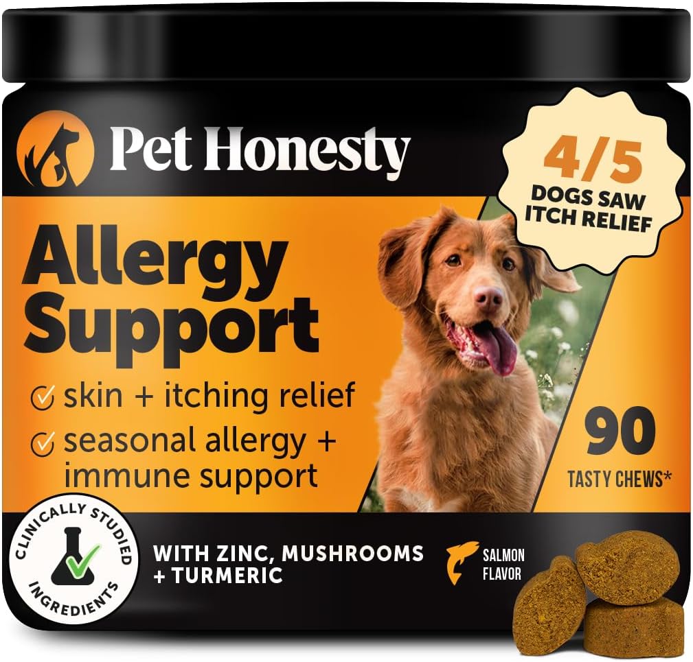 Dog Allergy and Itch Relief Supplement with Probiotics Immune Support Skin Paw Relief Salmon 90ct - LNJ Liquidations