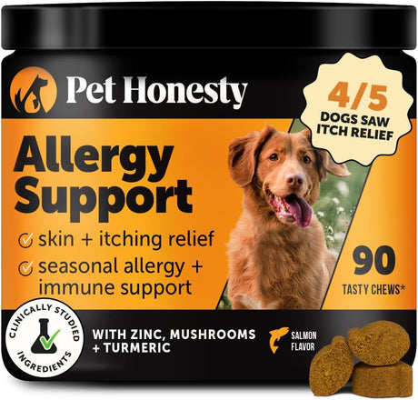 Dog Allergy and Itch Relief Supplement with Probiotics Immune Support Skin Paw Relief Salmon 90ct - LNJ Liquidations