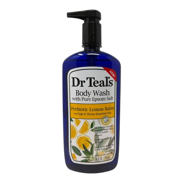 Dr Teal’s Body Wash with Pure Epsom Salt, Prebiotic Lemon Balm & Sage, 24 fl oz - LNJ Liquidations