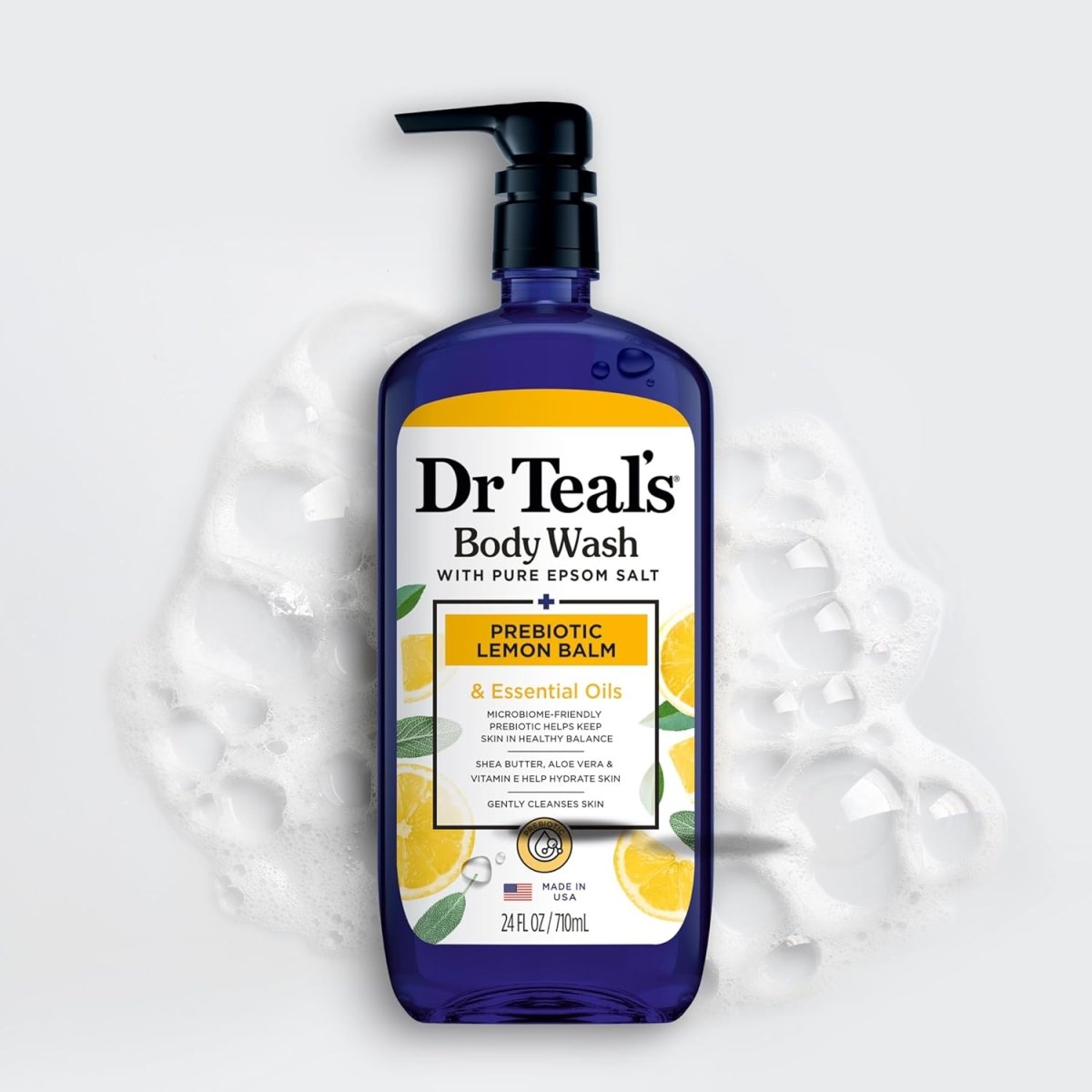 Dr Teal’s Body Wash with Pure Epsom Salt, Prebiotic Lemon Balm & Sage, 24 fl oz - LNJ Liquidations