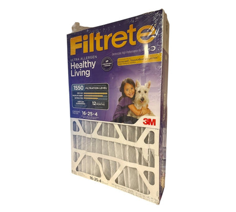 Filtrete 16x25x4 Allergen, Bacteria & Virus Deep Pleat Air Filter – 1550 MPR, MERV 12 Electrostatic Furnace Filter – New - LNJ Liquidations