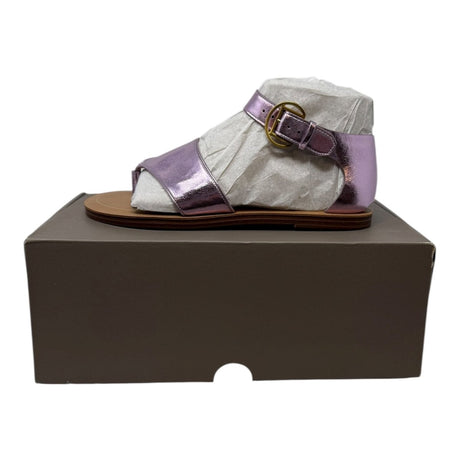 Franco Sarto Womens Ruth Ankle Strap Thong Flat Sandal Light Pink Metallic 7 M - Clothing And Accessories - LNJ Liquidations