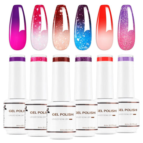 Hema Free Cruelty Free Vegan Gel Nail Polish 6 Pcs 8ml Color Open Box - LNJ Liquidations