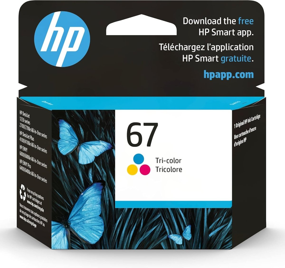 HP 67 Tri color Ink Cartridge 3YM55AN Works with DeskJet and Envy Printers - LNJ Liquidations
