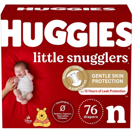Huggies Little Snugglers Baby Diapers Newborn Size 76 Count New - LNJ Liquidations