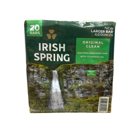 Irish Spring Original Clean Bar Soap for Men 20 Count - LNJ Liquidations