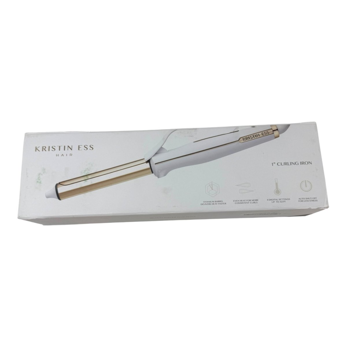Kristin Ess Hair 1" Titanium Curling Iron – Beach Waves & Curls for Short Hair – Ionic Technology, Dual Voltage, Fast Heat, Auto Shut - Off – Open Box - LNJ Liquidations