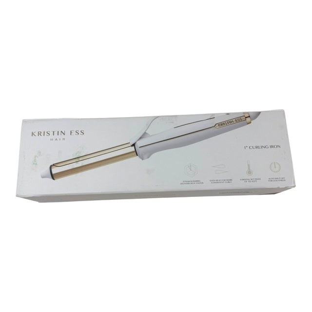 Kristin Ess Hair 1" Titanium Curling Iron – Beach Waves & Curls for Short Hair – Ionic Technology, Dual Voltage, Fast Heat, Auto Shut - Off – Open Box - LNJ Liquidations