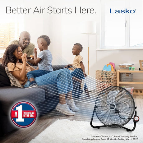 Lasko 20 Inch High Velocity Wall Mount Fan with Pivoting Head 3 Speeds Black 2264QM - LNJ Liquidations