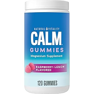 Natural Vitality CALM Magnesium Citrate Stress Relief Gummies Raspberry Lemon 120 Count - LNJ Liquidations