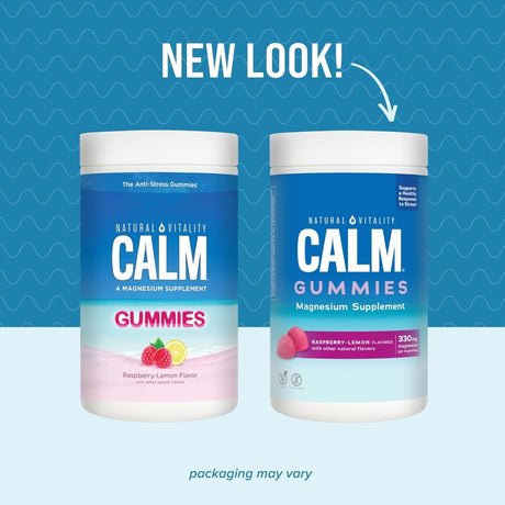 Natural Vitality Calm Magnesium Citrate Stress Relief Gummies Raspberry Lemon 240 Count (Packaging May Vary) - LNJ Liquidations