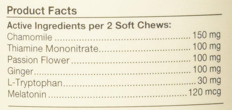 NaturVet Quiet Moments Calming Aid Plus Melatonin 180 Soft Chews 13.9oz - LNJ Liquidations