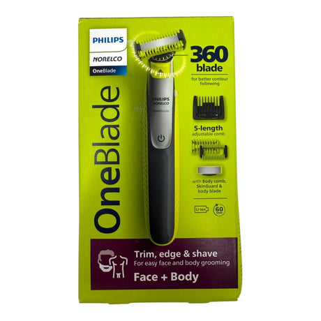 Philips Norelco OneBlade 360 Hybrid Face and Body Electric Beard Trimmer Shaver Groomer Model QP2834/70 - Open Box - LNJ Liquidations