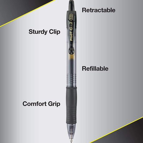 PILOT G2 Bold Point 1.0mm Refillable Retractable Ballpoint Pens 10 Pack Black and Blue - LNJ Liquidations