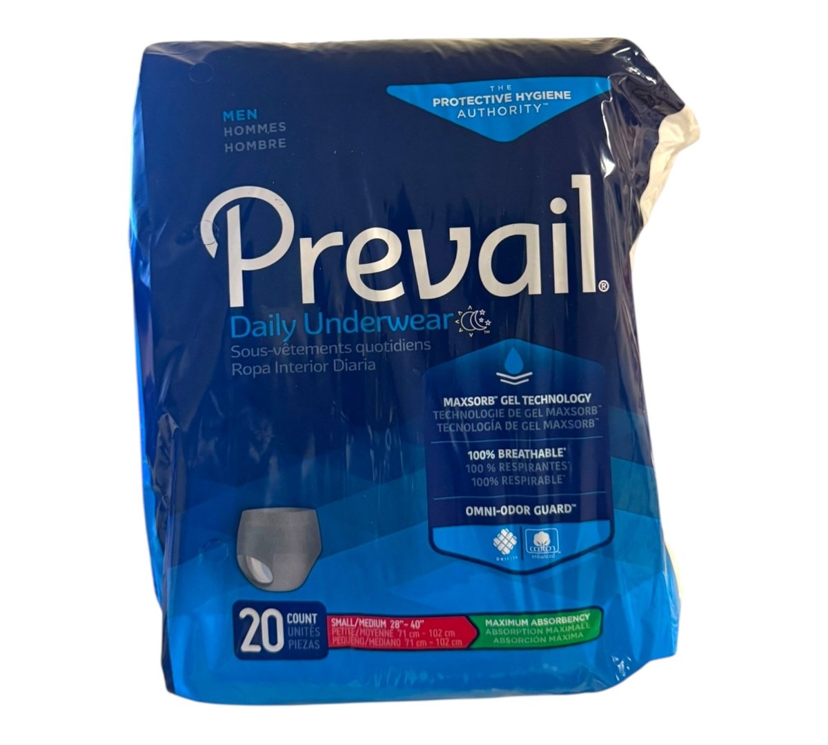 Prevail Mens Protective Underwear Pull Up Incontinence Underwear Maximum Absorbency Small Medium 20 Count - LNJ Liquidations