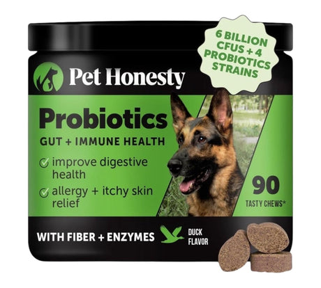 Probiotics for Dogs Digestive Enzymes Prebiotics Gut Health Immunity Itch Relief Duck 90ct - LNJ Liquidations