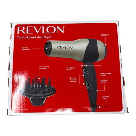 REVLON Turbo Hair Dryer with Advanced Ionic Technology, Ceramic Coating - Open Box - LNJ Liquidations