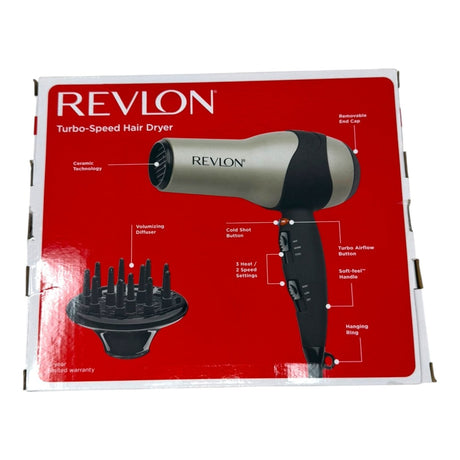 REVLON Turbo Hair Dryer with Advanced Ionic Technology, Ceramic Coating - Open Box - LNJ Liquidations